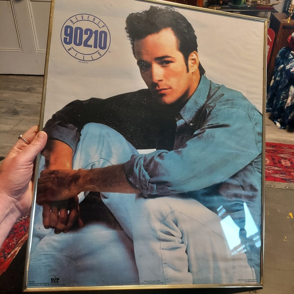 Vintage 1991 Beverly Hills 90210 Luke Perry Dylan McKay Framed Poster 20x16 OSP